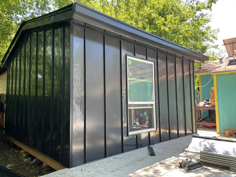 Black standing seam metal wall panels for Metal Roof Installation in Morrilton